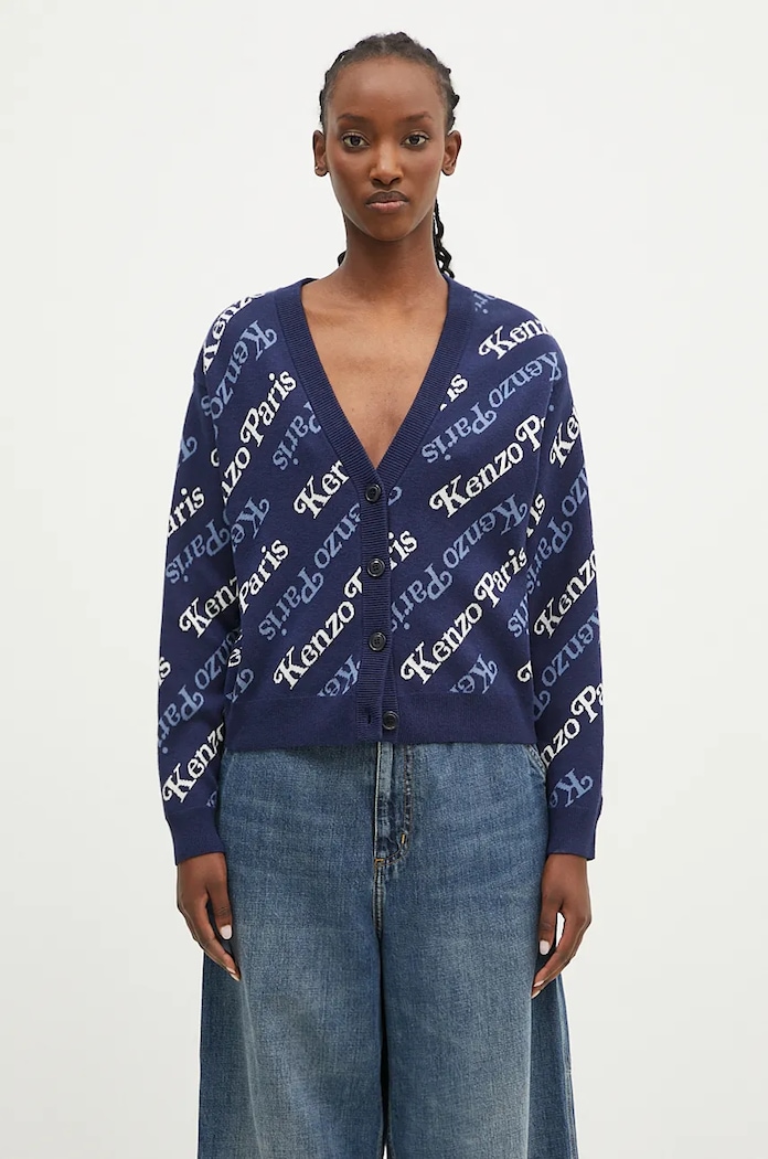 Kenzo wool blend cardigan by Verdy Cardigan fine-knit navy FE52CA4603CB.77