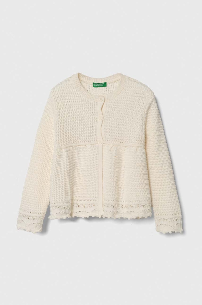 United Colors of Benetton Kardigan bawełniany dziecięcy beżowy 1077G500G.P.Seasonal