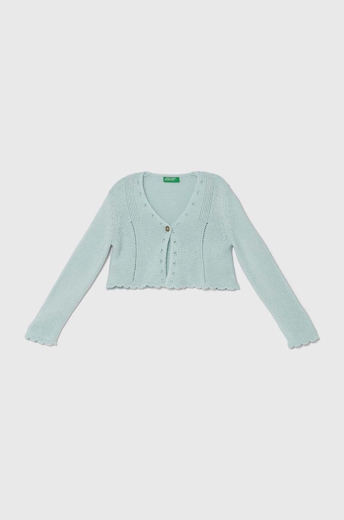 United Colors of Benetton kardigan z domieszką lnu dziecięcy pozostałe turkusowy 139GG600D.P.Seasonal