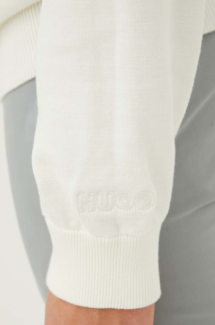 Bavlnený sveter HUGO 50486860 béžová