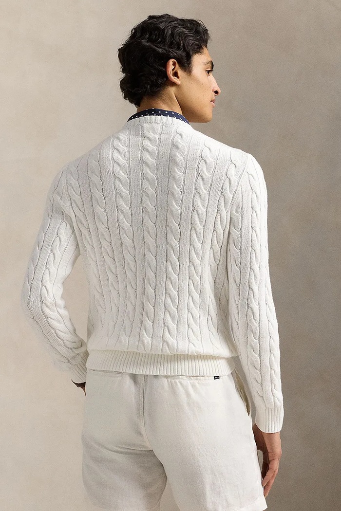 Polo Ralph Lauren свитер для мужчин из хлопка 710775885 белый SS26
