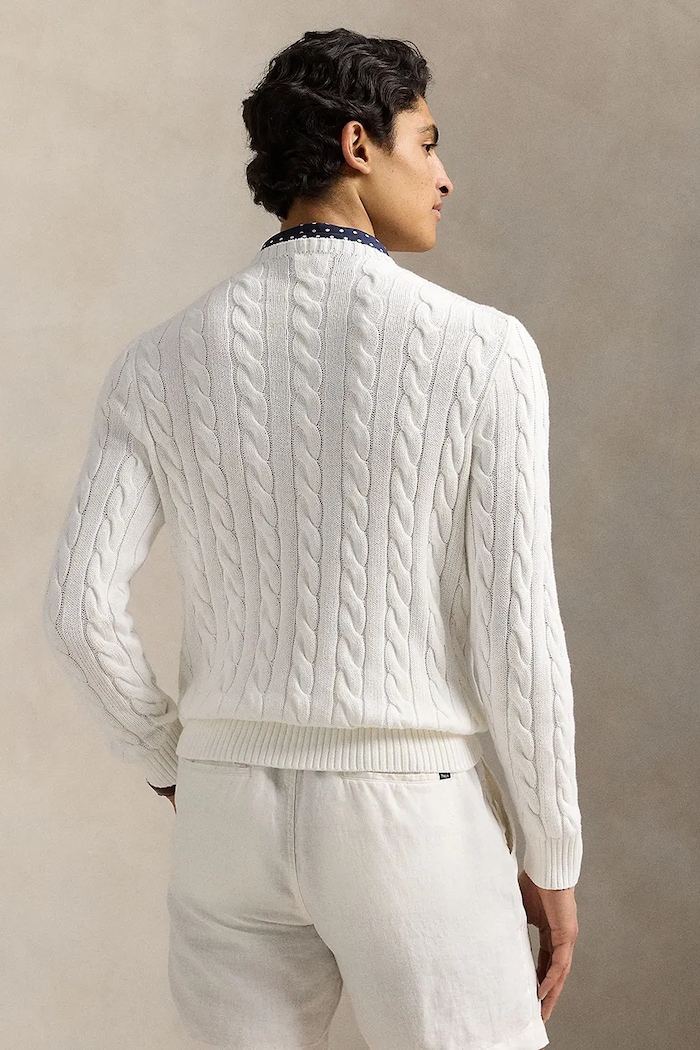 Polo Ralph Lauren свитер для мужчин из хлопка 710775885 белый SS26