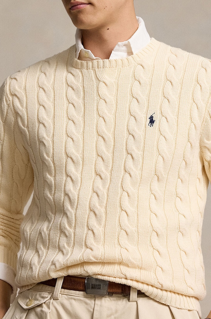 Polo Ralph Lauren pulover bărbătesc de bumbac bej 710775885