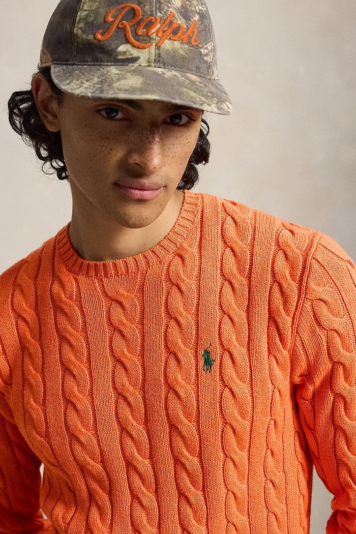 Sweter bawełniany męski Polo Ralph Lauren 710775885 pomarańczowy