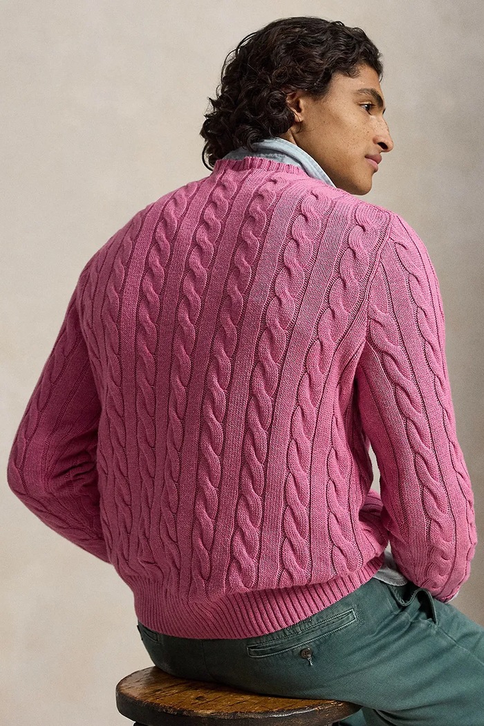 Polo Ralph Lauren sweter męski bawełniany 710775885 różowy SS26