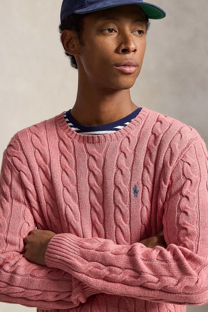 Sweter męski bawełniany Polo Ralph Lauren 710775885 różowy