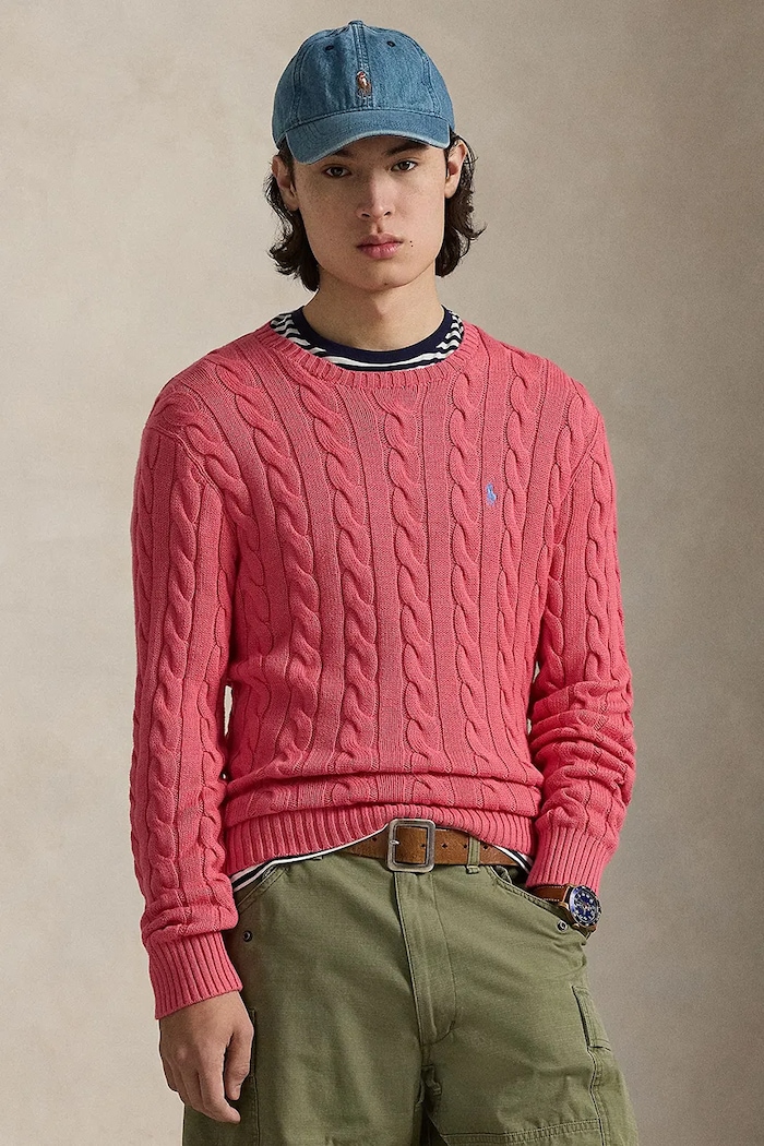 Polo Ralph Lauren светр бавовняний чоловічий рожевий 710775885
