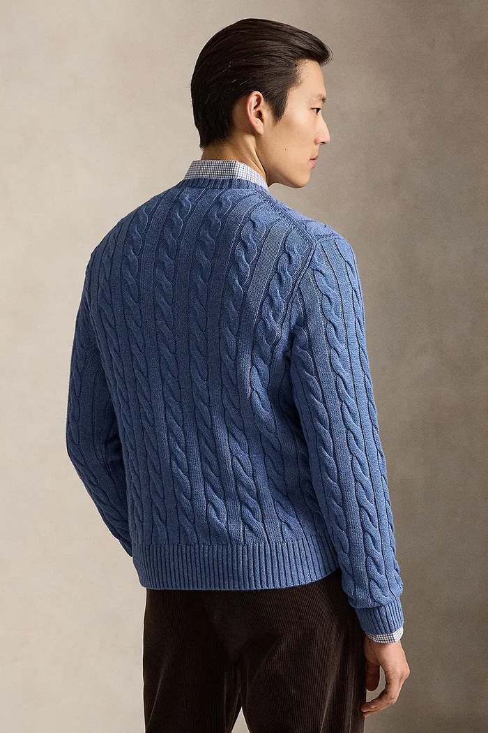 Polo Ralph Lauren Sweter bawełniany męski 710775885 niebieski SS26