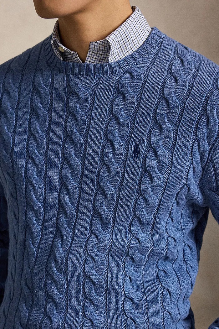 Sweter bawełniany męski Polo Ralph Lauren 710775885 niebieski