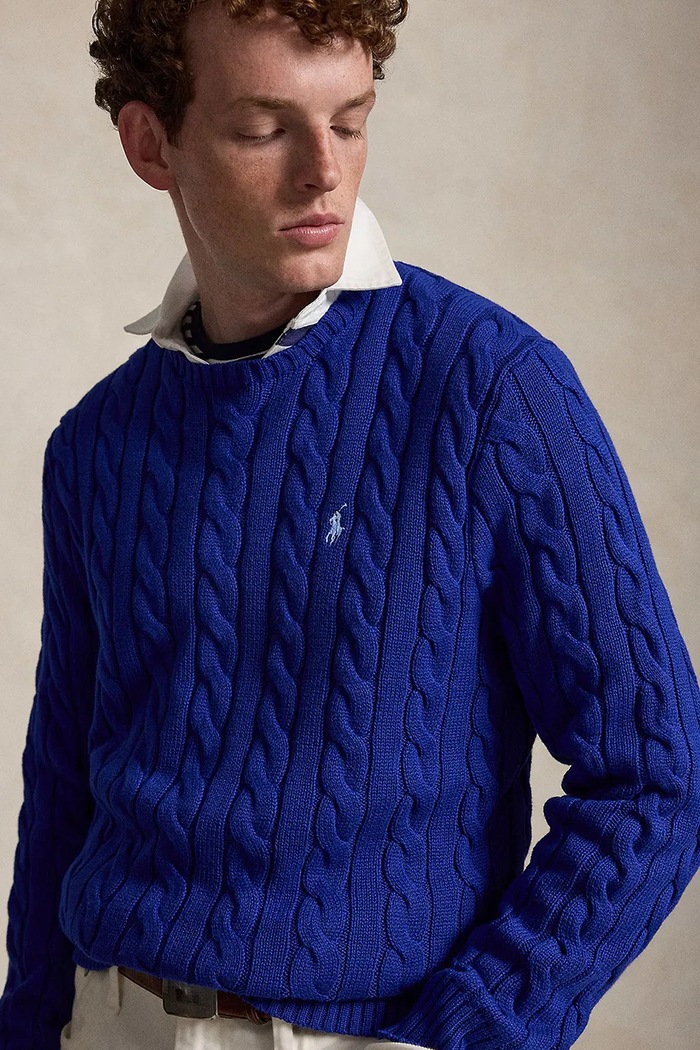 Polo Ralph Lauren πουλόβερ βαμβακερό ανδρικό μπλε 710775885