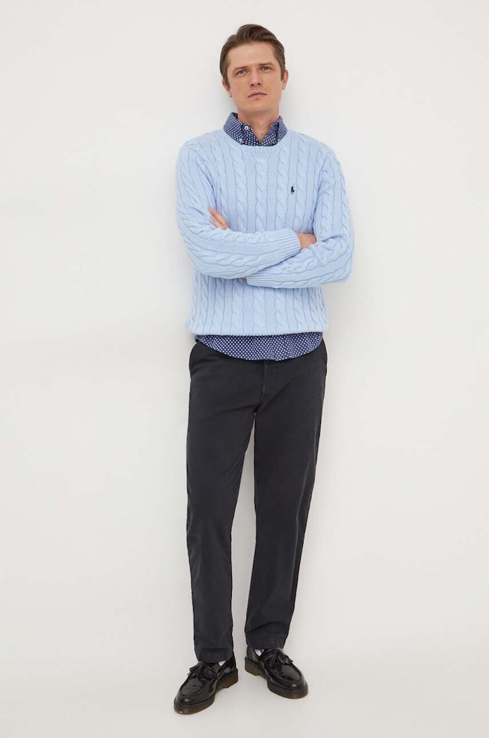 Polo Ralph Lauren sweter męski bawełniany 710775885 niebieski SS26