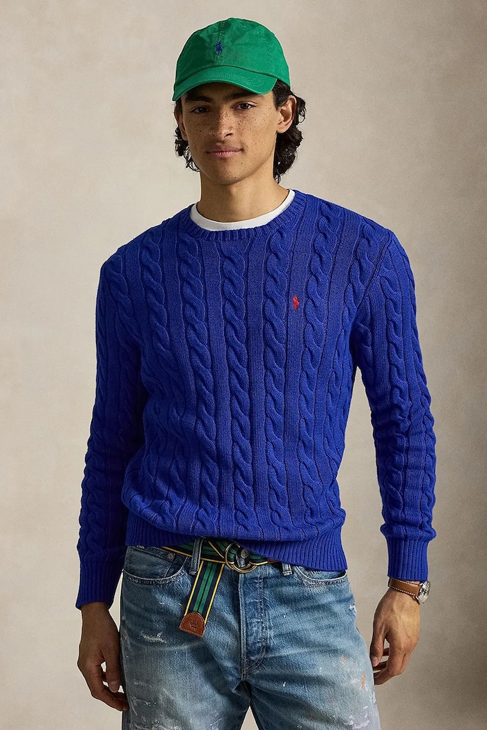 Polo Ralph Lauren sweter męski bawełniany niebieski 710775885