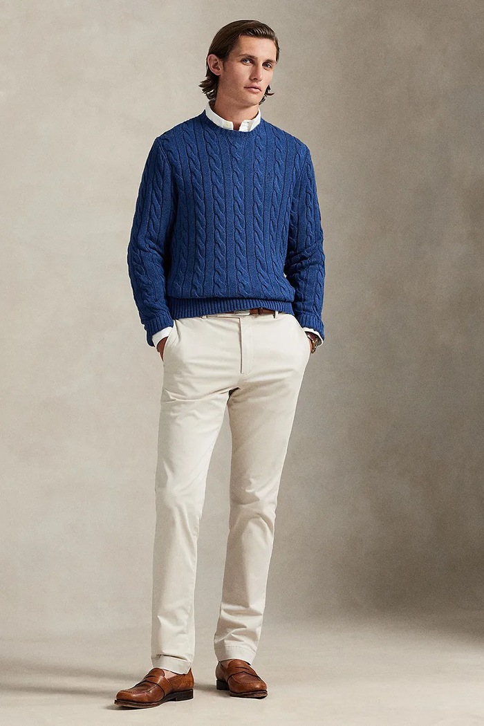 Ρούχα Polo Ralph Lauren πουλόβερ βαμβακερό Ανδρικό 710775885 σκούρο μπλε
