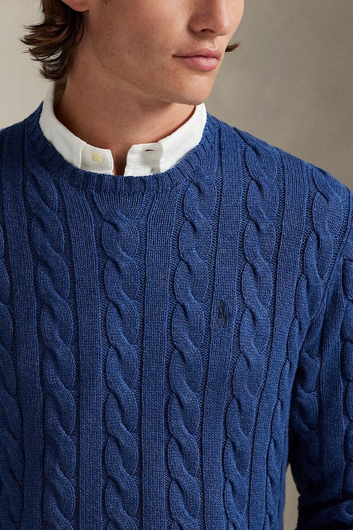 Polo Ralph Lauren πουλόβερ βαμβακερό Ανδρικό σκούρο μπλε 710775885