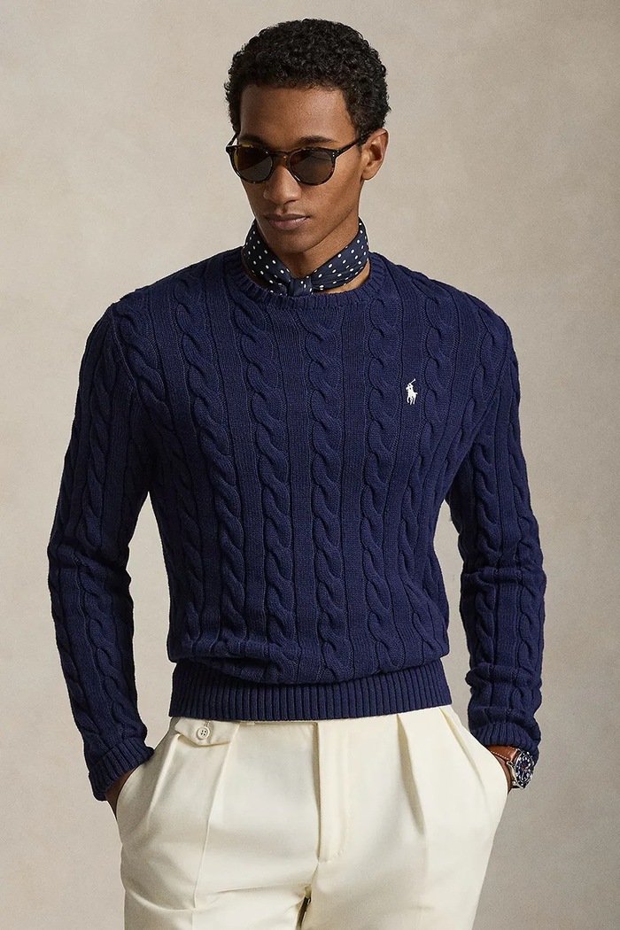 Polo Ralph Lauren свитер из хлопка для мужчин тёмно-синий 710775885