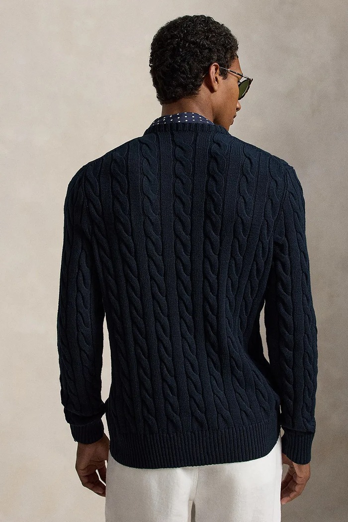 Polo Ralph Lauren πουλόβερ ανδρικό βαμβακερό 710775885 σκούρο μπλε SS26