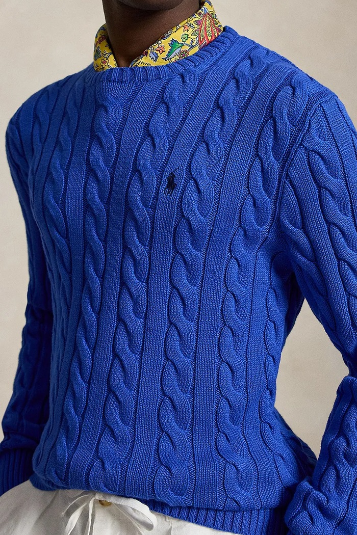 Polo Ralph Lauren πουλόβερ βαμβακερό ανδρικό σκούρο μπλε 710775885
