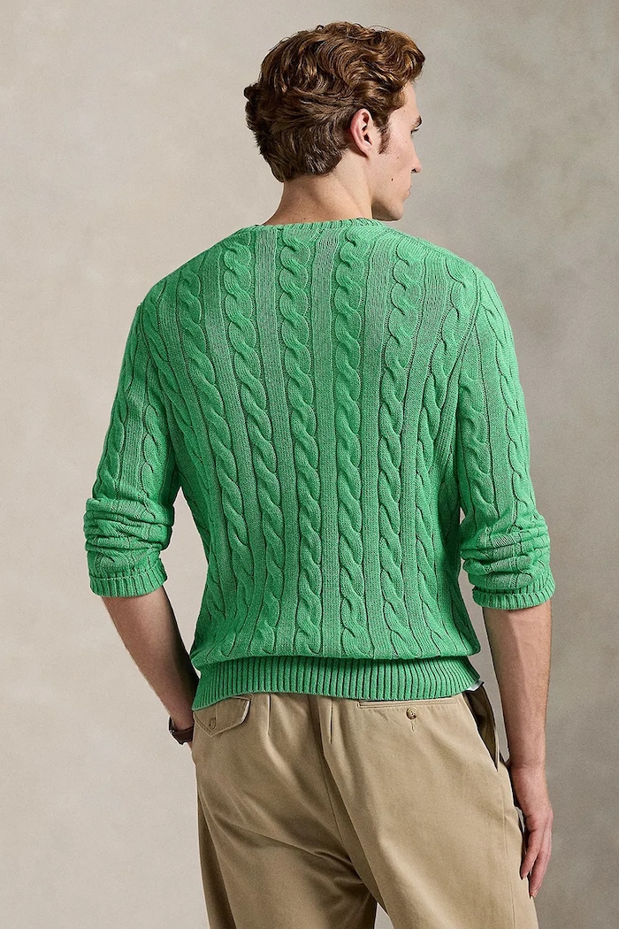 Polo Ralph Lauren свитер из хлопка для мужчин 710775885 зелёный SS26