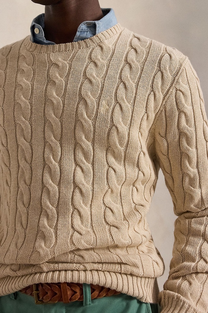 Sweter męski bawełniany Polo Ralph Lauren 710775885 beżowy