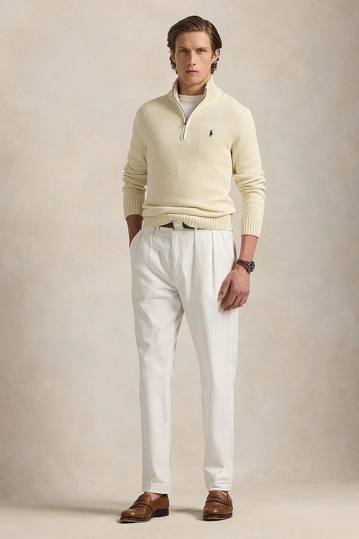 Ρούχα Βαμβακερό πουλόβερ Polo Ralph Lauren 710859939 μπεζ
