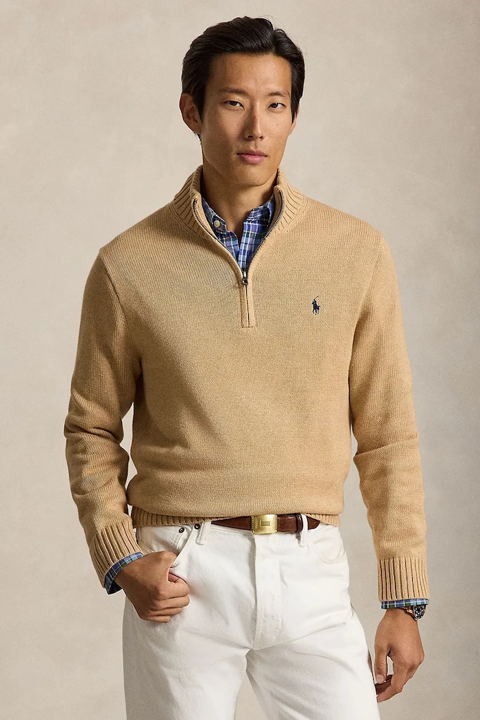 Polo Ralph Lauren sweter męski bawełniany beżowy 710859939