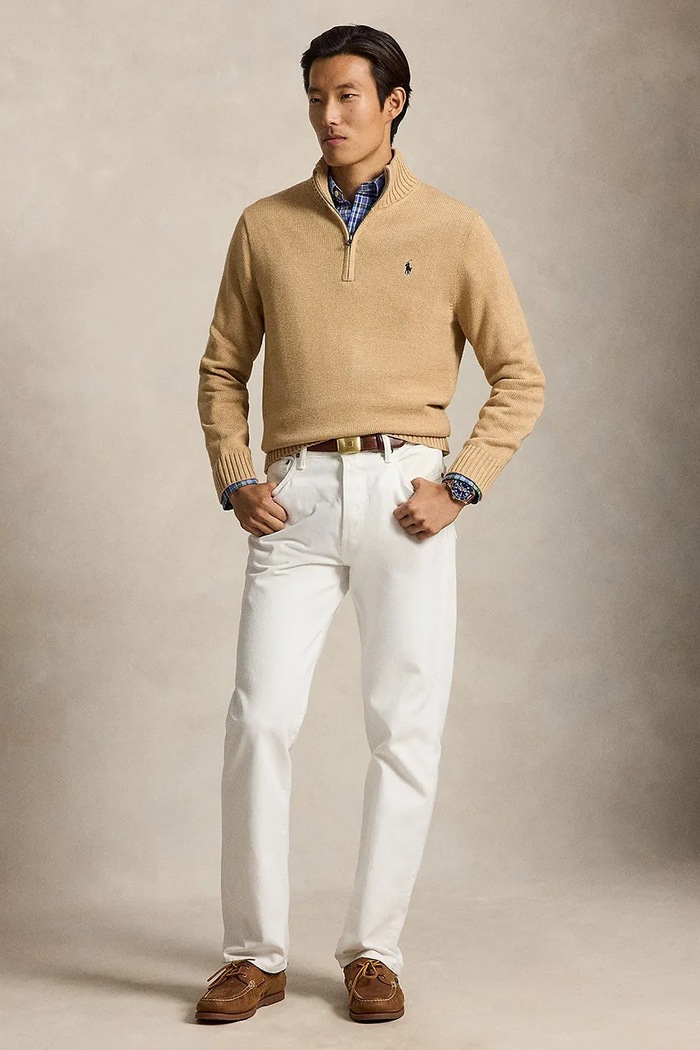 Odzież Polo Ralph Lauren sweter męski bawełniany 710859939 beżowy