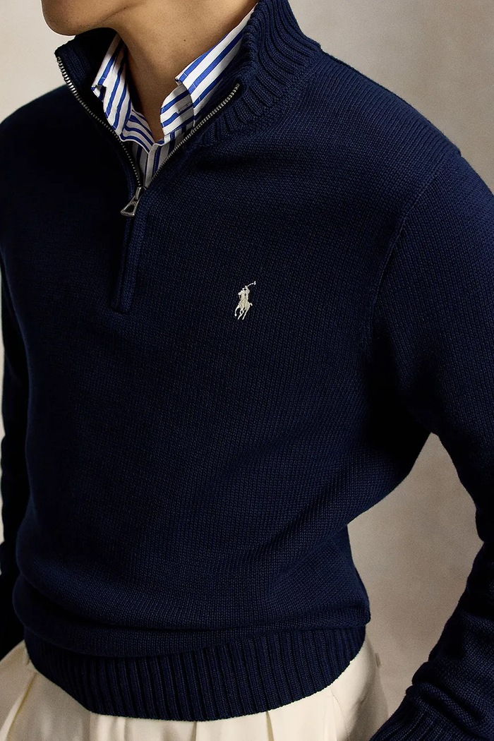 Polo Ralph Lauren sweter męski bawełniany granatowy 710859939