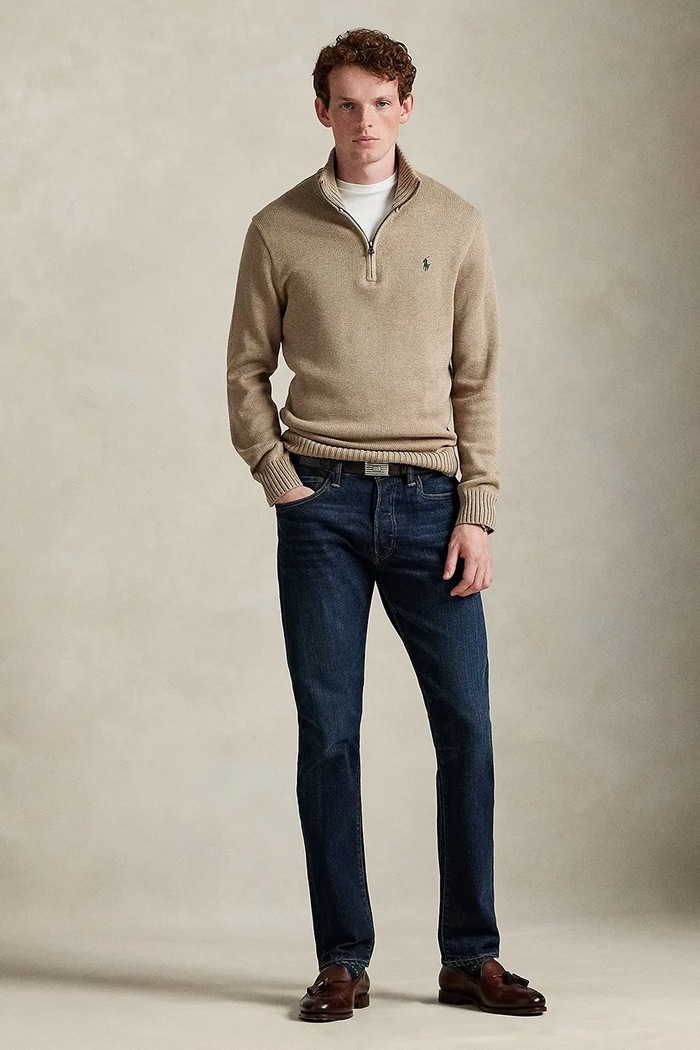Ρούχα Βαμβακερό πουλόβερ Polo Ralph Lauren 710859939 καφέ