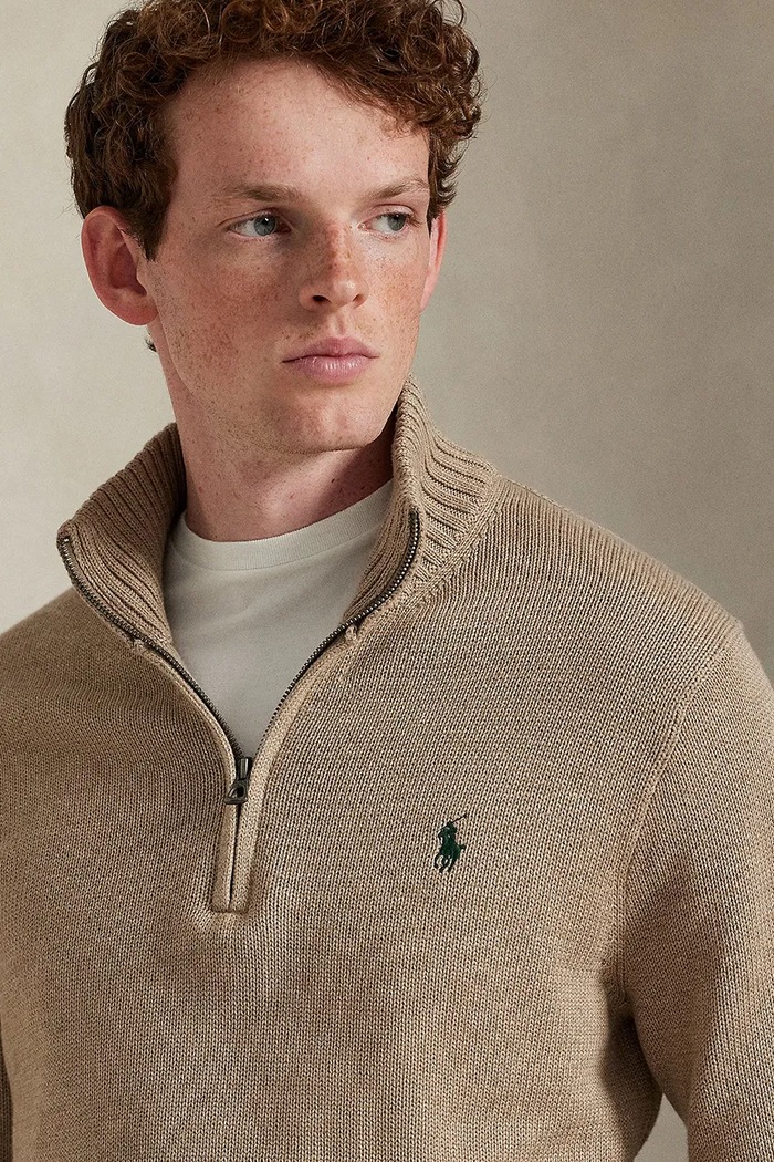 Βαμβακερό πουλόβερ Polo Ralph Lauren καφέ 710859939