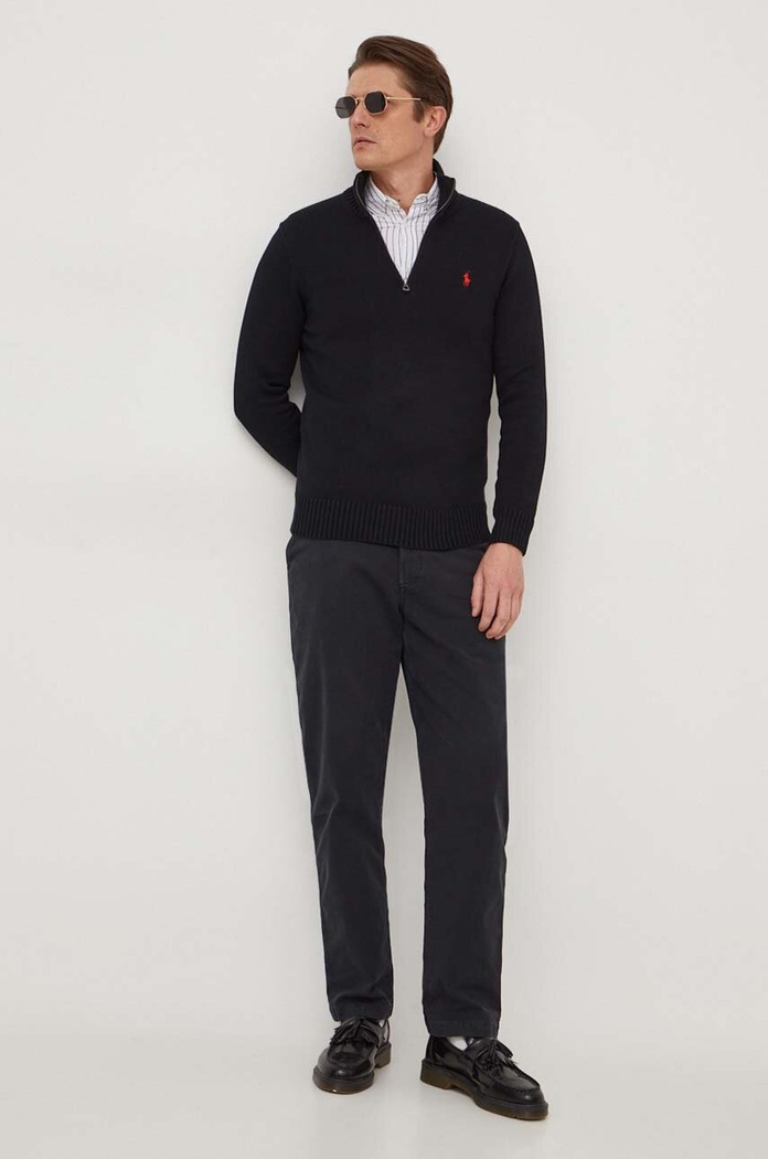 Polo Ralph Lauren Sweter bawełniany męski 710859939 czarny SS26