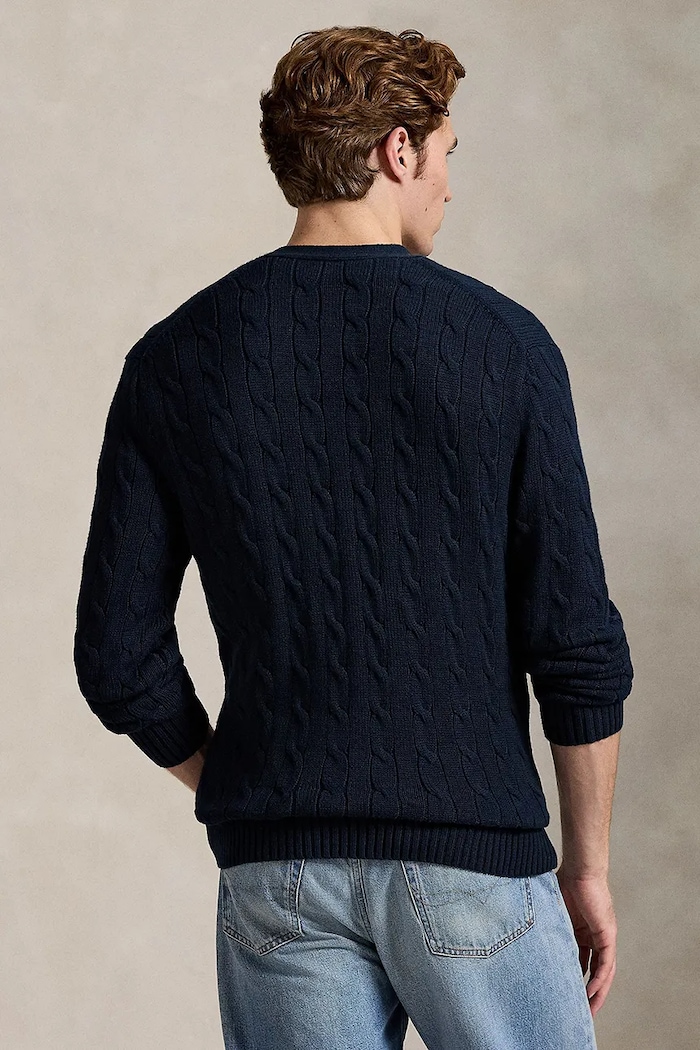 Polo Ralph Lauren cardigan in cotone 710890548 blu navy SS24