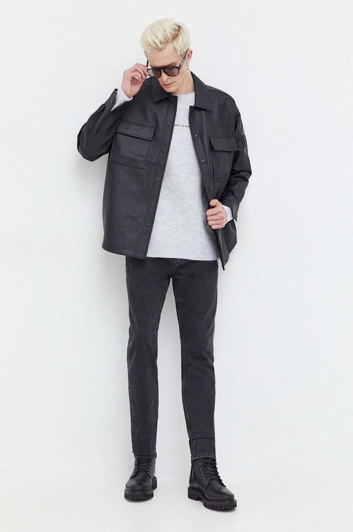 Tommy Jeans pulover DM0DM18360 gri SS24