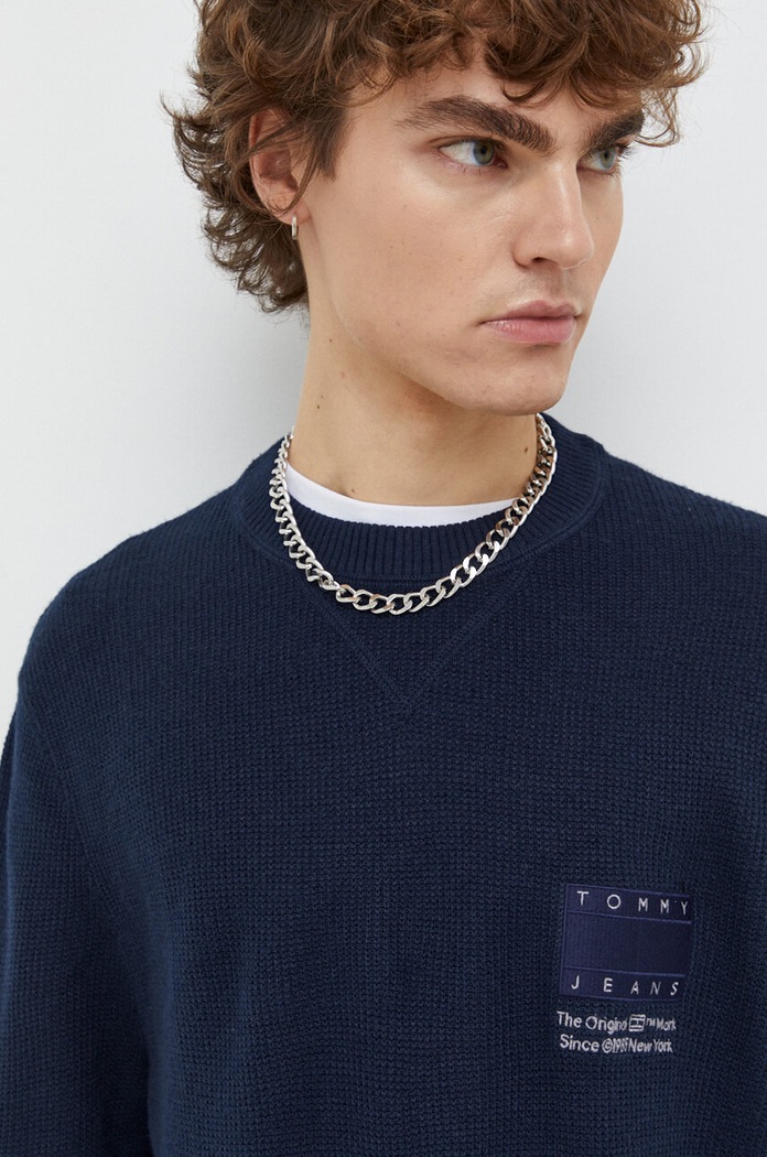 Sveter Tommy Jeans tmavomodrá DM0DM18456