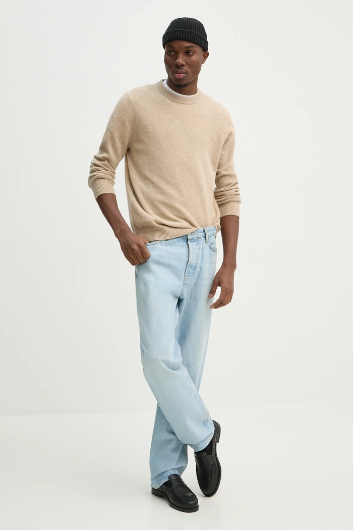Samsoe Samsoe Pulover de lana ISAK M10000009 bej AW24