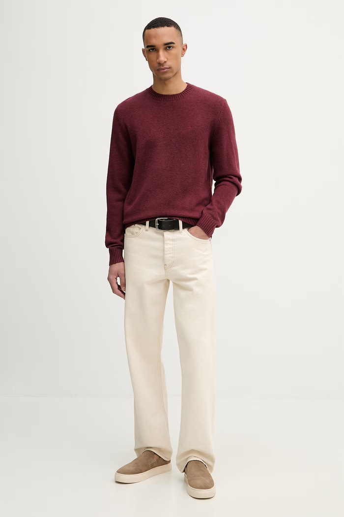 Levi's pulover bărbătesc cu lână A4320 burgundia AA00