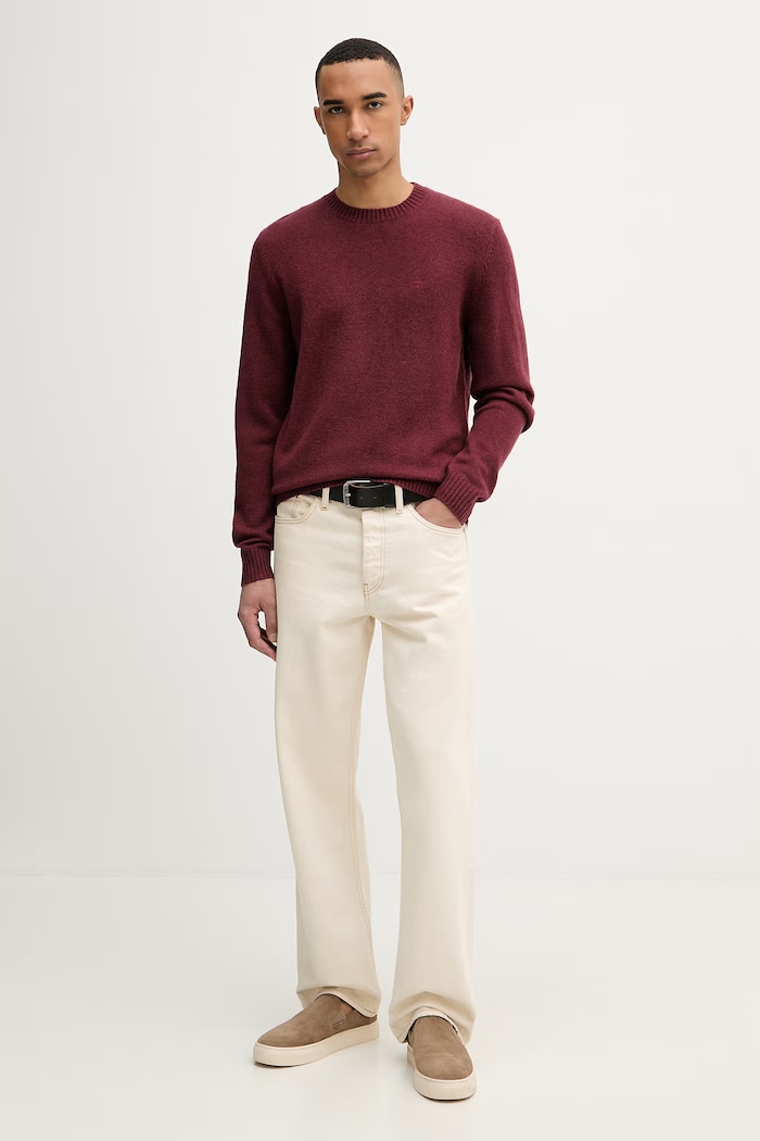 Levi's pulover bărbătesc cu lână A4320 burgundia AA00
