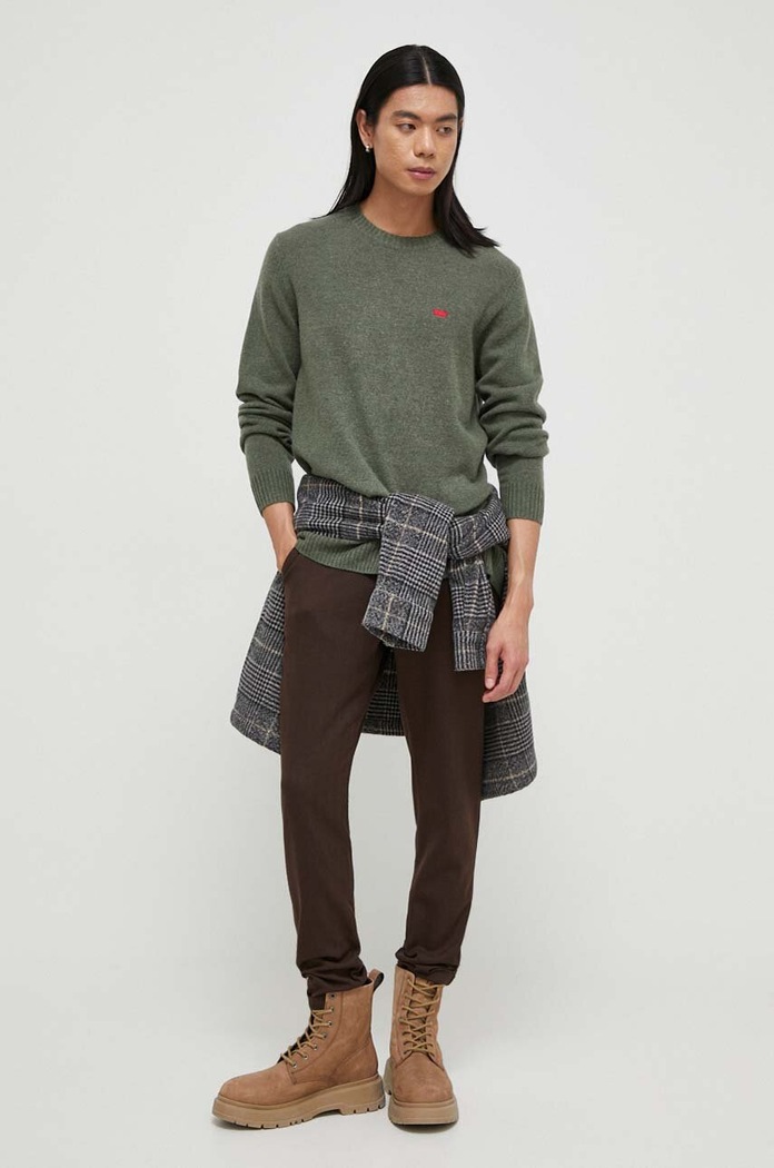 Levi's sweter męski z wełną A4320 zielony AA00