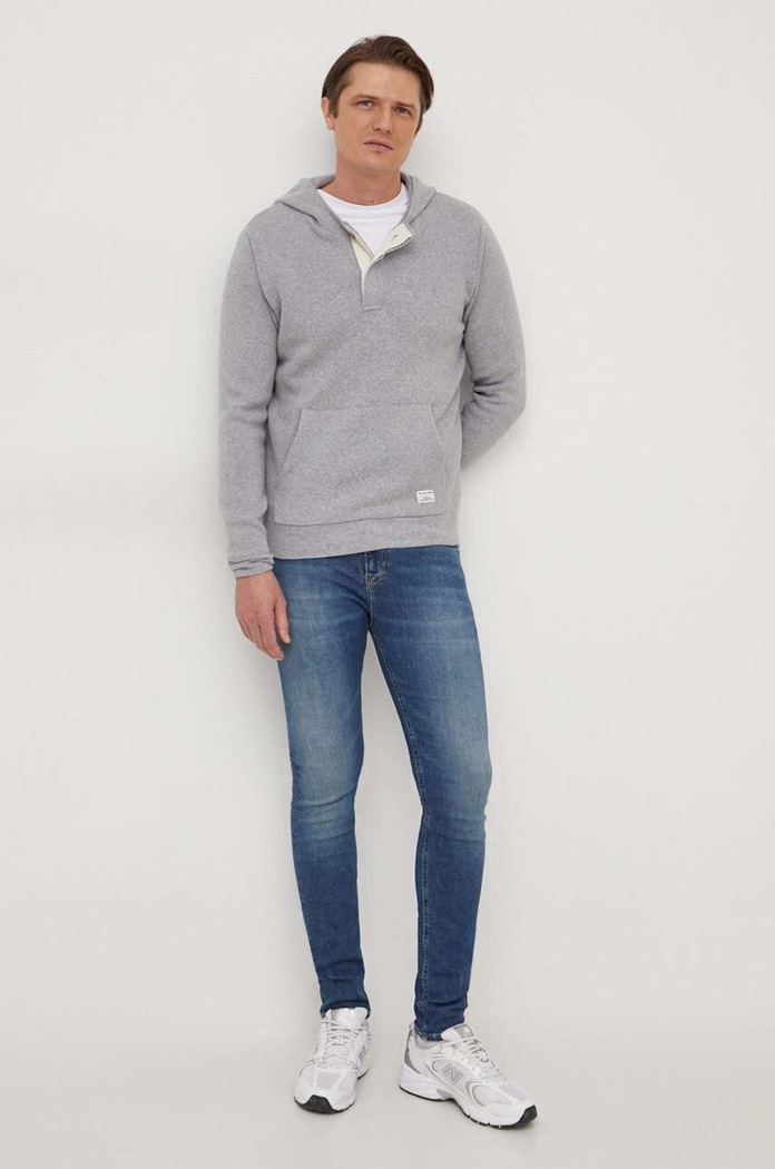 Svetr z vlněné směsi Pepe Jeans MAURICE kulatý šedá PM702406
