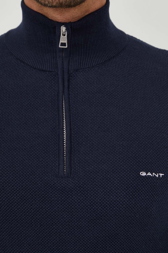 Gant sweter bawełniany 8040523 granatowy