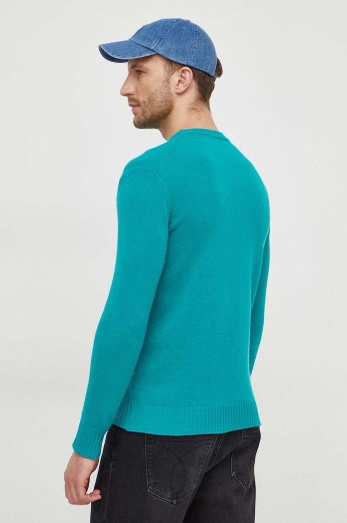 Odzież United Colors of Benetton sweter z domieszką wełny 1235U1N67 zielony