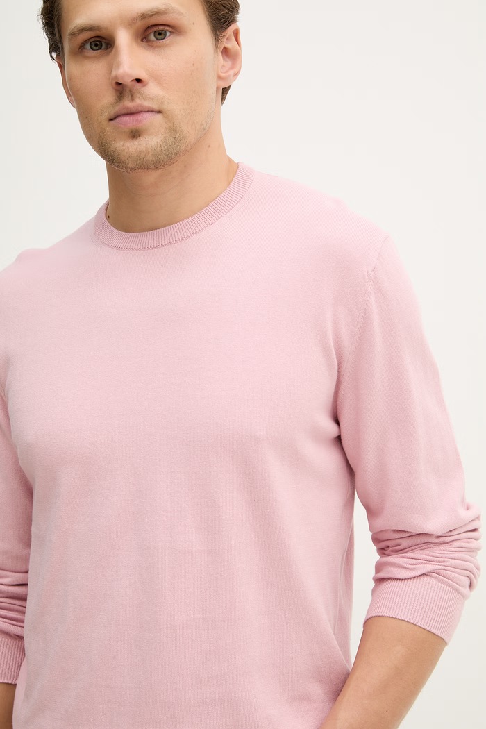 United Colors of Benetton pulover moški bombažen roza 1098U1I76