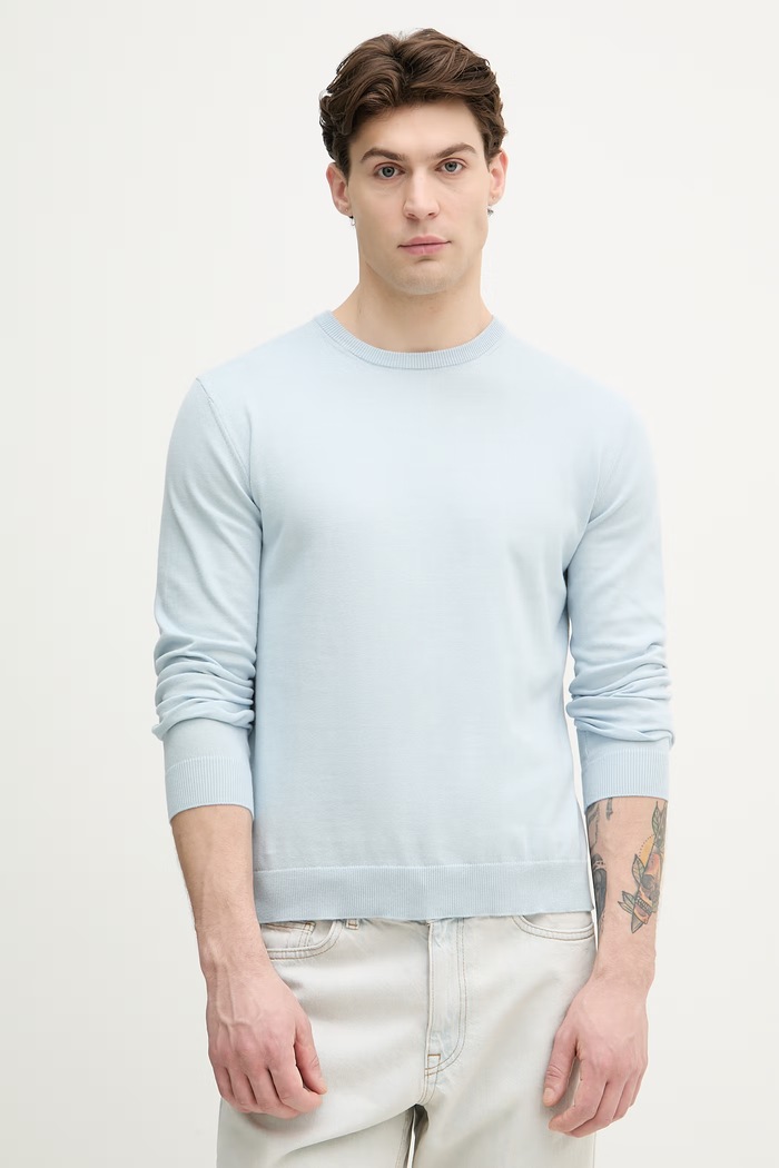 United Colors of Benetton pulover moški bombažen modra 1098U1I76