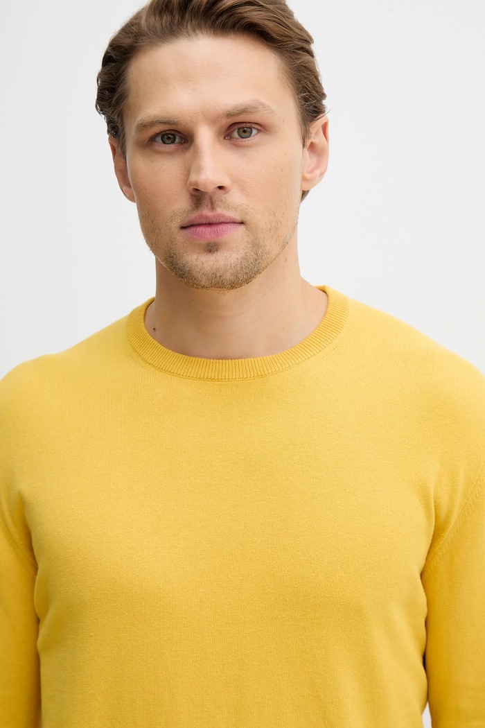 United Colors of Benetton pulover moški bombažen rumena 1098U1I76