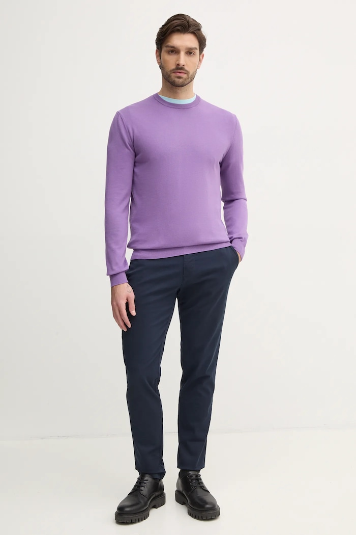 United Colors of Benetton svetr pánský bavlněný 1098U1I76 fialová AA00