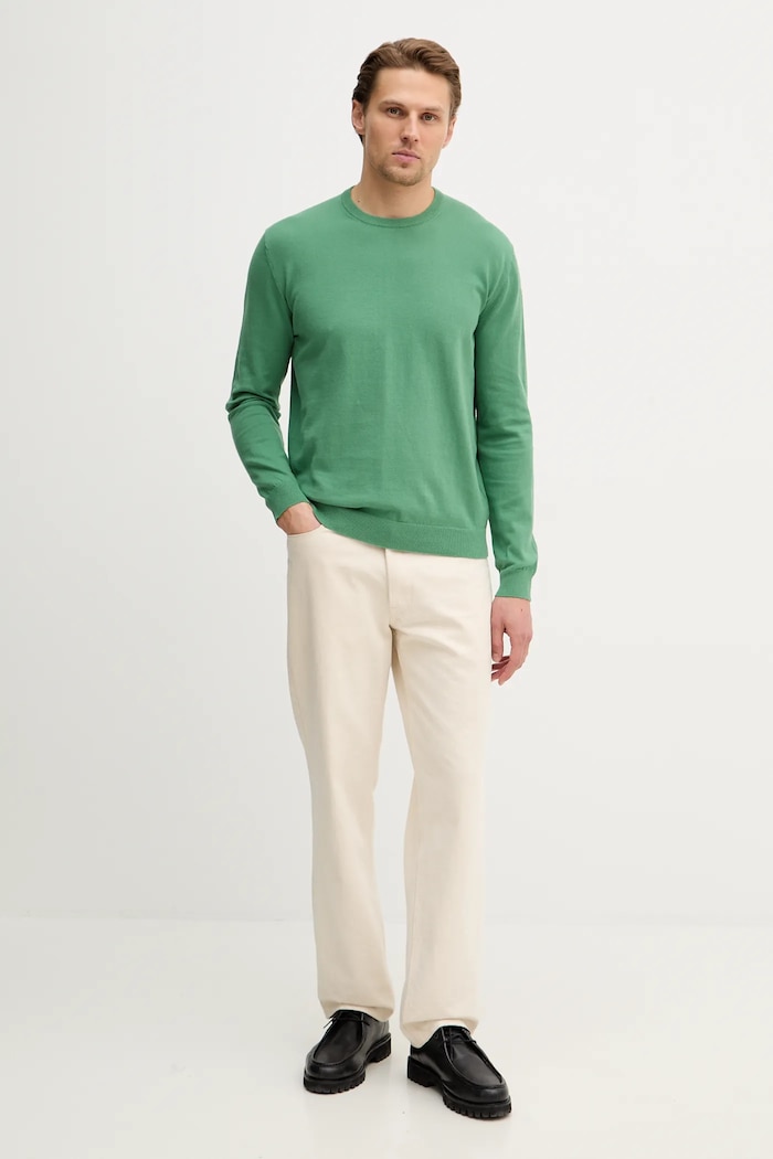 United Colors of Benetton pulover moški bombažen 1098U1I76 zelena AA00