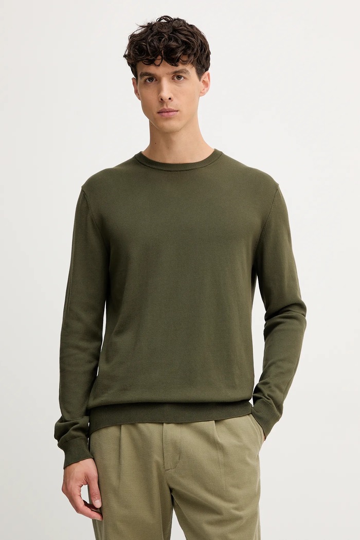 United Colors of Benetton пуловер мъжки памучен зелен 1098U1I76