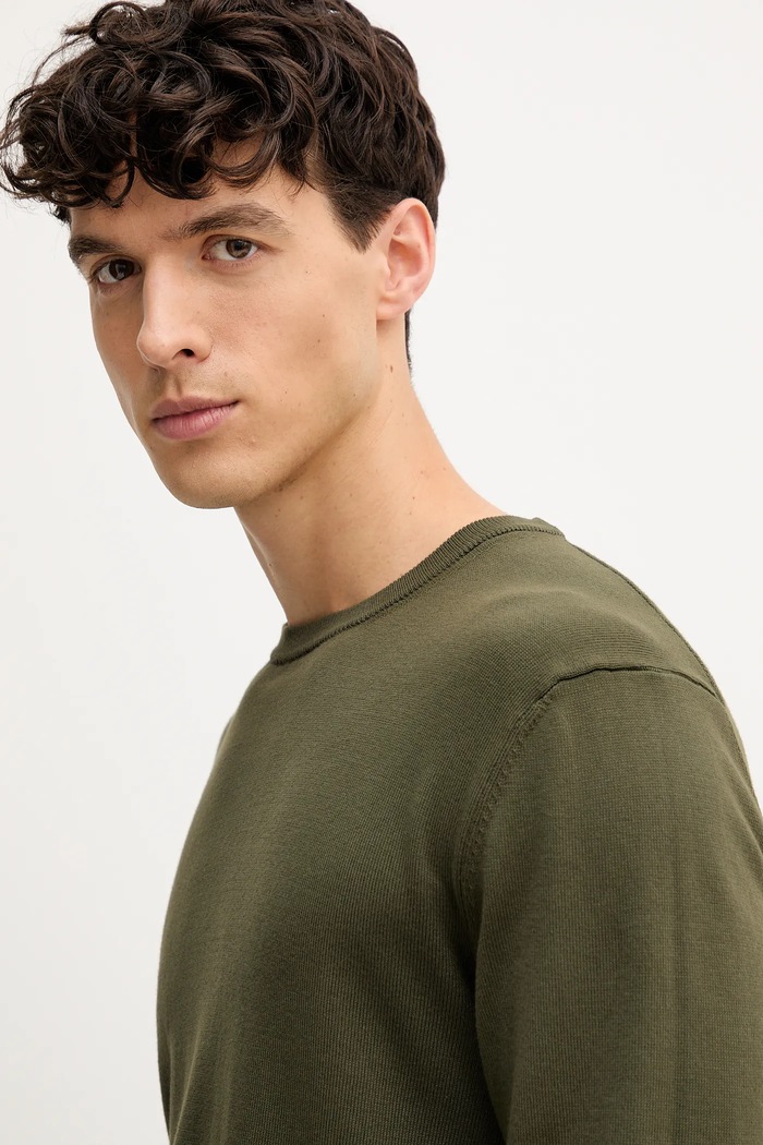 United Colors of Benetton пуловер мъжки памучен зелен 1098U1I76