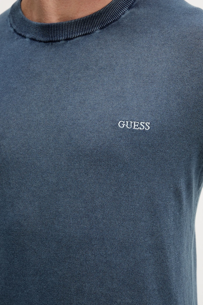 Guess sweter z domieszką jedwabiu CHESLEY granatowy M4GR06.Z3DN1