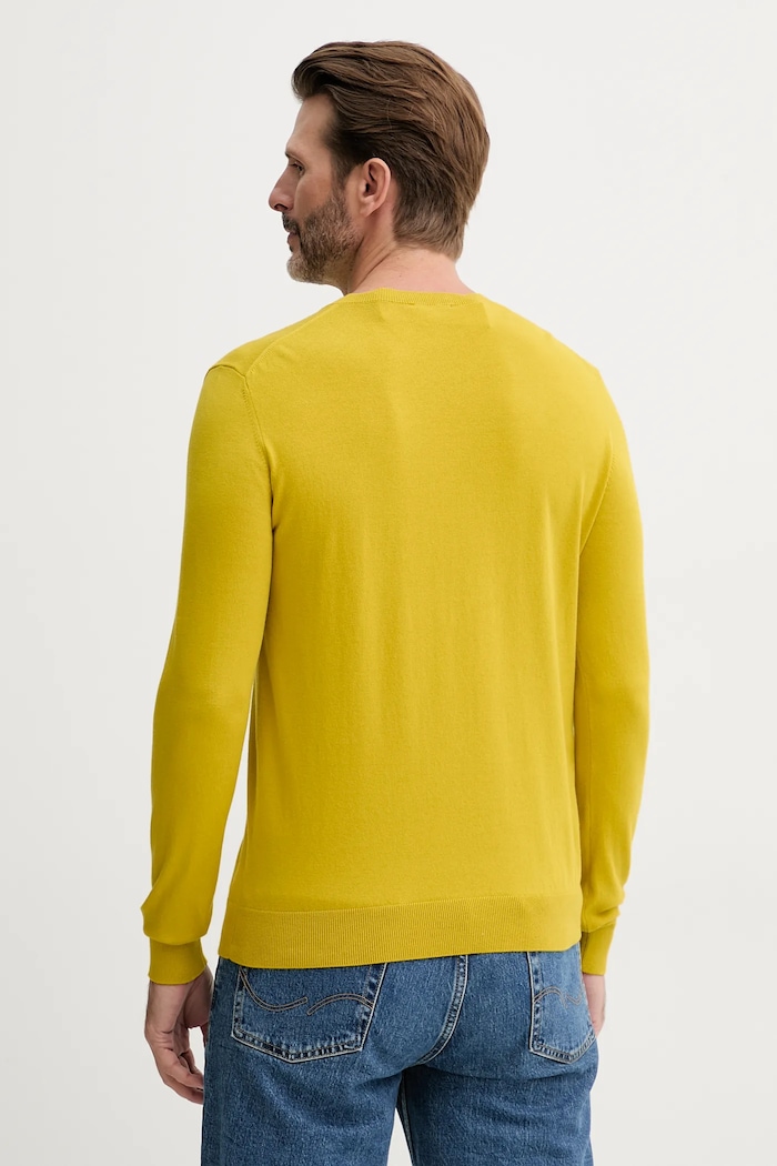 Odzież Sisley sweter męski z bawełną 10F2S1C78 żółty