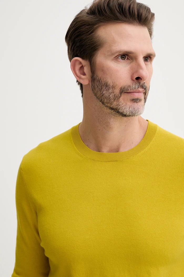 Sisley sweter męski z bawełną żółty 10F2S1C78